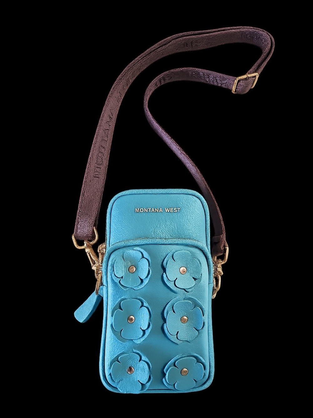 Montana West Turquoise Floral Crossbody Phone Bag